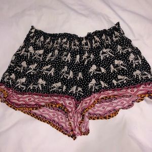Abstract elephant print shorts